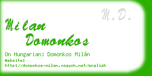 milan domonkos business card